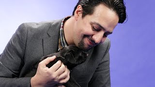 LinManuel Miranda Plays With Puppies While Answering Fan Questions [upl. by Daigle]