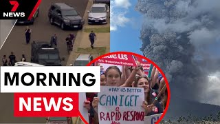 Volcano eruption chaos Melbourne suburbs siege nurses strike  7NEWS [upl. by Nilram525]