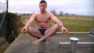 WIM HOF TRAINING SHIRTLESS IN COLD RAIN [upl. by Merkley369]