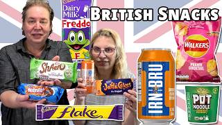 American YouTubers Try British Snacks Box for the First Time [upl. by Normak99]