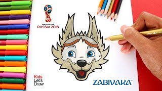 Cómo dibujar a ZABIVAKA La Mascota del Mundial Rusia 2018  FIFA World Cup Russia 2018 [upl. by Pickar]