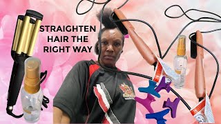 HOW TO STRAIGHTEN 4C HAIR WITH KISS STRAIGHTENING HOT COMB [upl. by Belva453]