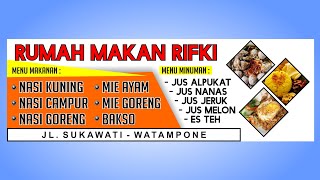 Tutorial CorelDraw  Cara Buat Spanduk Rumah Makan [upl. by Naashar]