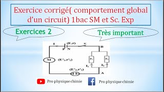 Exercice corrigé  comportement global dun circuit électrique 1bac SM et ScExp [upl. by Asilav]