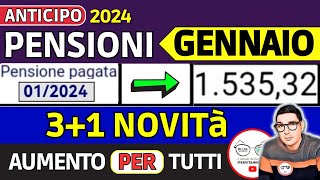 ANTICIPO⚡️ PENSIONI GENNAIO 2024 ➡ VERIFICA NUOVI IMPORTI AUMENTI CEDOLINI ❗️ RIVALUTAZIONE e IRPEF [upl. by Renaud]