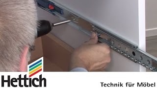 Mounting of ballbearing full extension runners DoItYourself with Hettich [upl. by Rosenquist]