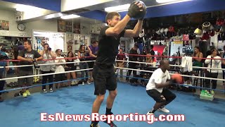 GENNADY GOLOVKIN INTENSE STRENGTH amp CONDITIONING EXCERCISE  EsNews Boxing [upl. by Ayanaj620]