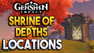 All Liyue Geo Shrine Of Depths Locations 【Genshin Impact】 [upl. by Nywg]