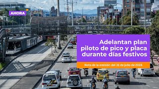 Adelantan plan piloto de pico y placa durante días festivos  Movilidad [upl. by Selway]