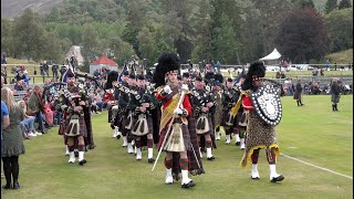 Best band shield march by the Highlanders 4 SCOTS Pipes and Drums at the 2022 Braemar Gathering [upl. by Mide980]