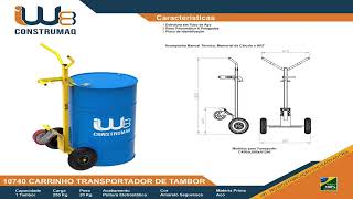 Carrinho Transportador de Tambor [upl. by Jarrid]