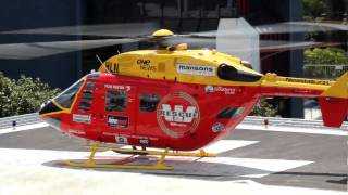 Westpac rescue helicopter starts and takes off from Auckland Hospital 1080p Raw Footage [upl. by Nerua]