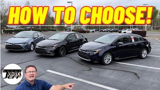 All 2023 Corolla Hybrid Trims  I Compare So You Can Decide [upl. by Aryajay]