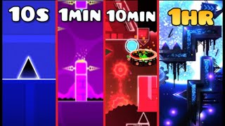 Making a Geometry Dash Level in 10 Seconds 1 Minute 10 Minute and 1 Hour [upl. by Akiehsal]