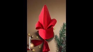 Pliage serviette pour les fêtes de fin d’année et autres cérémonies napkinfolding pliage noel [upl. by Kneeland]