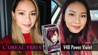 LOREAL FERIA V48 Power Violet Hair Color Tutorial  FULL DEMO [upl. by Connors]