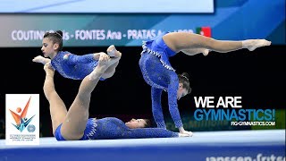 2018 Acrobatic Worlds Antwerp BEL  Highlights WOMENS GROUPS FINAL  We Are Gymnastics [upl. by Eisor237]