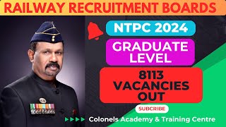 Railway Recruitment Boards released 8113 NTPC Graduate vacancies for 5 different Posts [upl. by Leelahk]