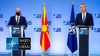 NATO Secretary General with the Prime Minister of North Macedonia 🇲🇰 Dimitar Kovačevski 03 FEB 2022 [upl. by Nageem]