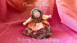 How to Make a Rag Doll For Beginners  Simple Waldorf Doll Without Sewing [upl. by Anelaf]