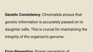 Long Explanation Of Chromatid Structure And Farmation And Role In Cell Division chromatid [upl. by Annohsat]