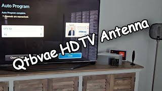 Qtbvae HDTV Antenna Free TV Channels D011AF for Smart TV Unboxing amp Quick Review [upl. by Yeniar271]