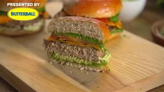 California Turkey Burger Recipe  Butterball [upl. by Fulbright515]