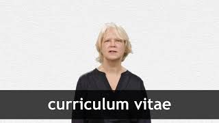 How to pronounce CURRICULUM VITAE in American English [upl. by Eilitan]