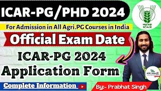 ICAR 2024 Exam Date Official 🔥  ICAR PGPHD 2024  ICAR PG 2024 Application Form  ICAR PGJRF 2024 [upl. by Husch]