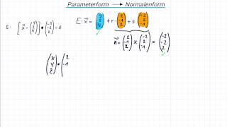 Parameterform in Normalenform umwandeln [upl. by Fabrianna983]