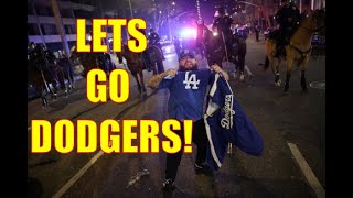 DOWNTOWN Los Angeles After Dodger WIN Worldseries [upl. by Cash]