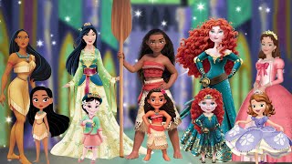 Five Popular Disney Princesses Songs for Kids  Disney Princess Pocahontas Mulan Moana Merida Sofia [upl. by Koziara76]