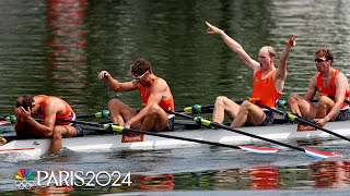 Netherlands glides to backtoback golds in mens quad sculls  Paris Olympics  NBC Sports [upl. by Laux]