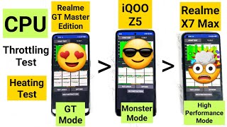 Realme X7 Max vs GT Master Edition vs iQOO Z5 CPU Throttling Test Comparison Which is Best 🤷‍♂️🤔🔥 [upl. by Nalor]