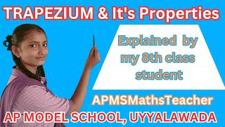 TRAPEZIUM and Its Properties explained by my 8th class student trapezium 8thclass maths [upl. by Im951]