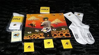 Scum Fck Flower Boy GOLDEN VINYLCASSETTESOCKS and PINS Unboxing [upl. by Aisekal]