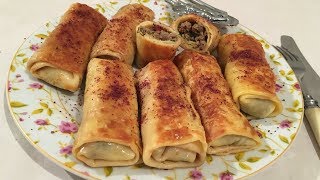 Zərif blinçik xəmirinin hazırlanması ƏTLİ BLİNÇİK Блинчики с Мясом Очень Сочные и Вкусные [upl. by Hausner]