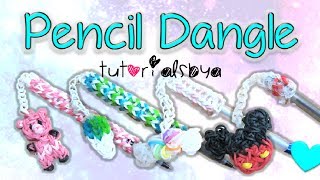 NEW Pen  Pencil Dangle Topper Rainbow Loom Charm Tutorial  How To [upl. by Karlens]