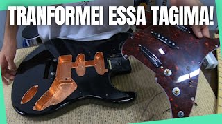 CUSTOMIZAÇÃO Tagima T635  Captadores Mini Humbocker Ponte Gotoh e tarraxas TUDO NOVO PARTE 1 [upl. by Anyek]