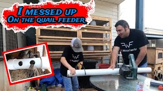 We had to come up with a new design with for the quail feeders PVC pipe quail feeders with no waist [upl. by Mariande]