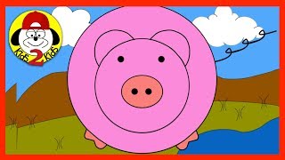 How To Draw A Pig Song Little Circle  MUSIC Video FOR KIDS [upl. by Enutrof732]