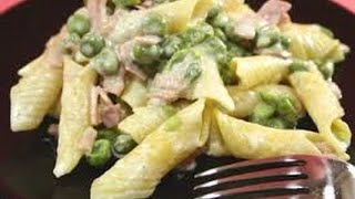 Ricetta veloce pastapannaprosciutto e piselliQu [upl. by Aititil]