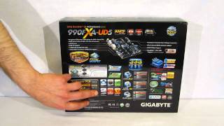 Gigabyte GA990FXAUD5 AM3 Motherboard Unboxing and Overview [upl. by Eeroc48]