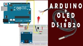 TUTORIAL ARDUINO OLED DS18B20 SENSOR SUHU [upl. by Iluj]