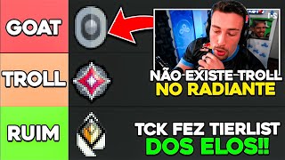 TCK FEZ TIERLIST COM OS ELOS DO VALORANT ele foi lúcido ou lunático [upl. by Hairahcaz275]