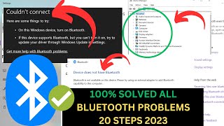 ✅20 Steps To Fix Bluetooth Not Working In Windows 10 11 Bluetooth Not Showing In Device Manager [upl. by Rimidalg]