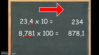 Moltiplicazioni per 10 100 e 1000 con i numeri DECIMALI [upl. by Duffy]