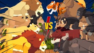 Big Cats Lion vs Tiger Brown Bear Gorilla Warthog Wildebeest Old Lion Buffalo  DC2 Animation [upl. by Damien]