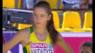 Olivija Vaitatyte amp Vilena komarova at Heptathlon High Jump European Athletics U18 Championships2018 [upl. by Lovato]