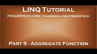 Part 5 Aggregate function in LINQ [upl. by Euqirdor]